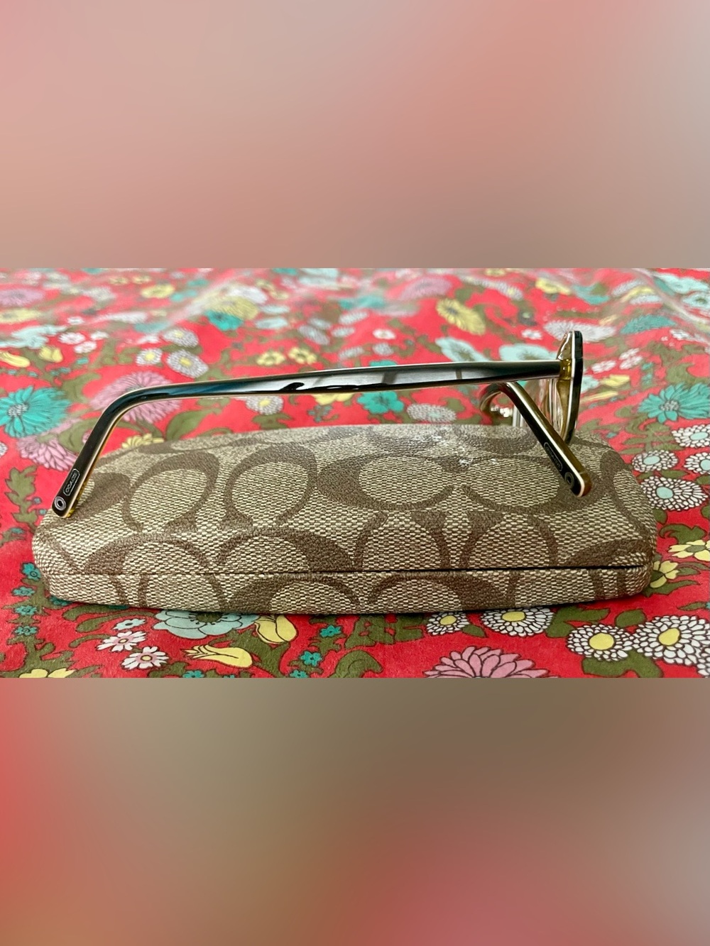 Coach Vintage Women's Green and Gold Oval Eyeglass Frames - Picture 6 of 6